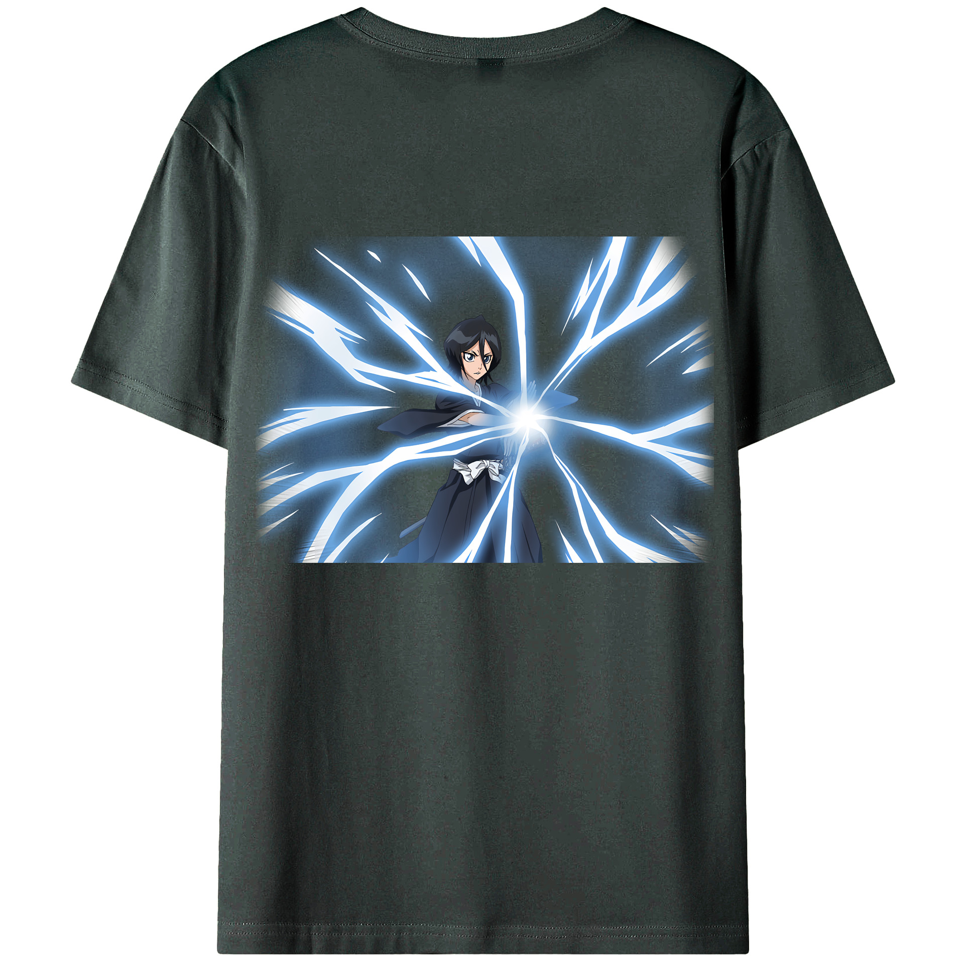 （画像用） ブリーチ 朽木ルキア BLEACH Kuchiki Rukia 綿100％ メンズ半袖Tシャツ（バックプリント） 通気性